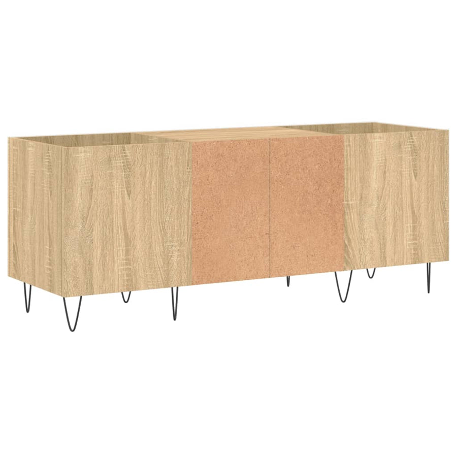 Platenkast 121X38X48 Cm Bewerkt Hout Kleurig Sonoma eiken