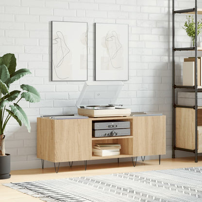 Platenkast 121X38X48 Cm Bewerkt Hout Kleurig Sonoma eiken