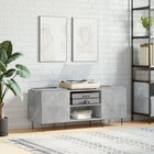 Platenkast 121x38x48 cm betongrijs bewerkt hout