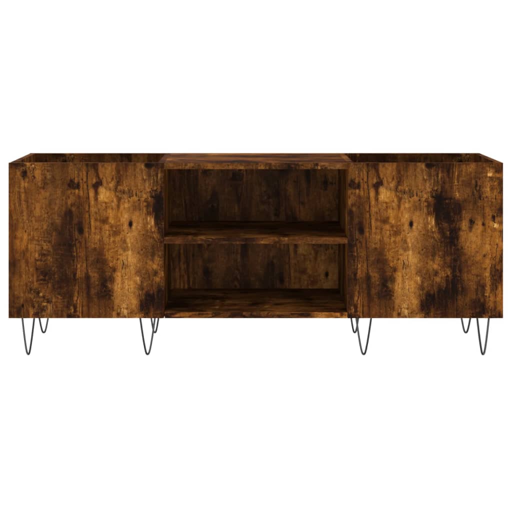 Platenkast 121X38X48 Cm Bewerkt Hout Kleurig Gerookt eiken