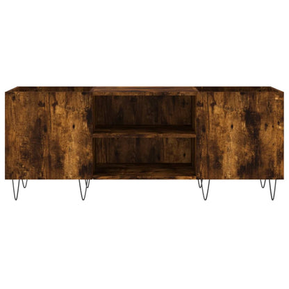 Platenkast 121X38X48 Cm Bewerkt Hout Kleurig Gerookt eiken