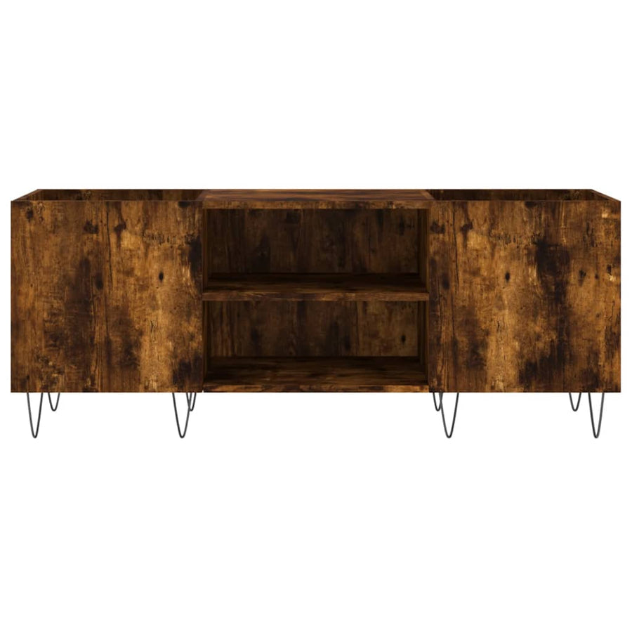Platenkast 121X38X48 Cm Bewerkt Hout Kleurig Gerookt eiken