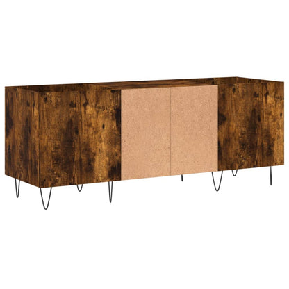 Platenkast 121X38X48 Cm Bewerkt Hout Kleurig Gerookt eiken