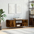 Platenkast 121x38x48 cm bewerkt hout gerookt eiken