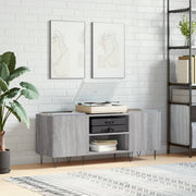 Platenkast 121x38x48 cm bewerkt hout grijs sonoma