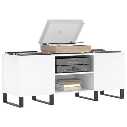 Platenkast 121X38X48 Cm Bewerkt Hout Wit