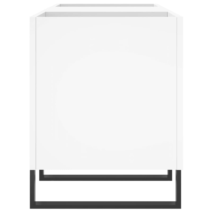 Platenkast 121X38X48 Cm Bewerkt Hout Wit