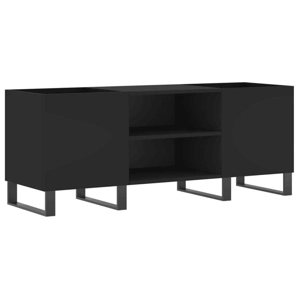 Platenkast 121X38X48 Cm Bewerkt Hout Zwart