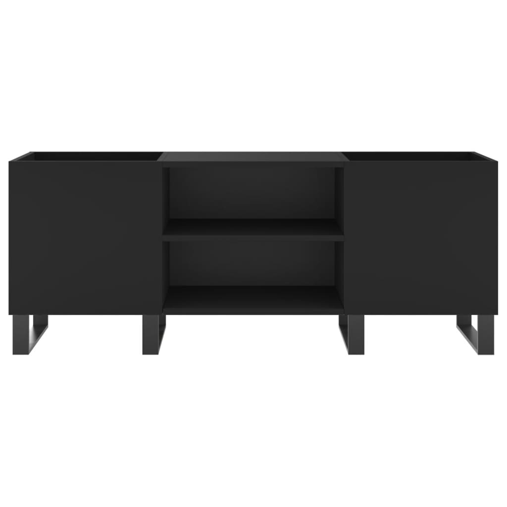 Platenkast 121X38X48 Cm Bewerkt Hout Zwart