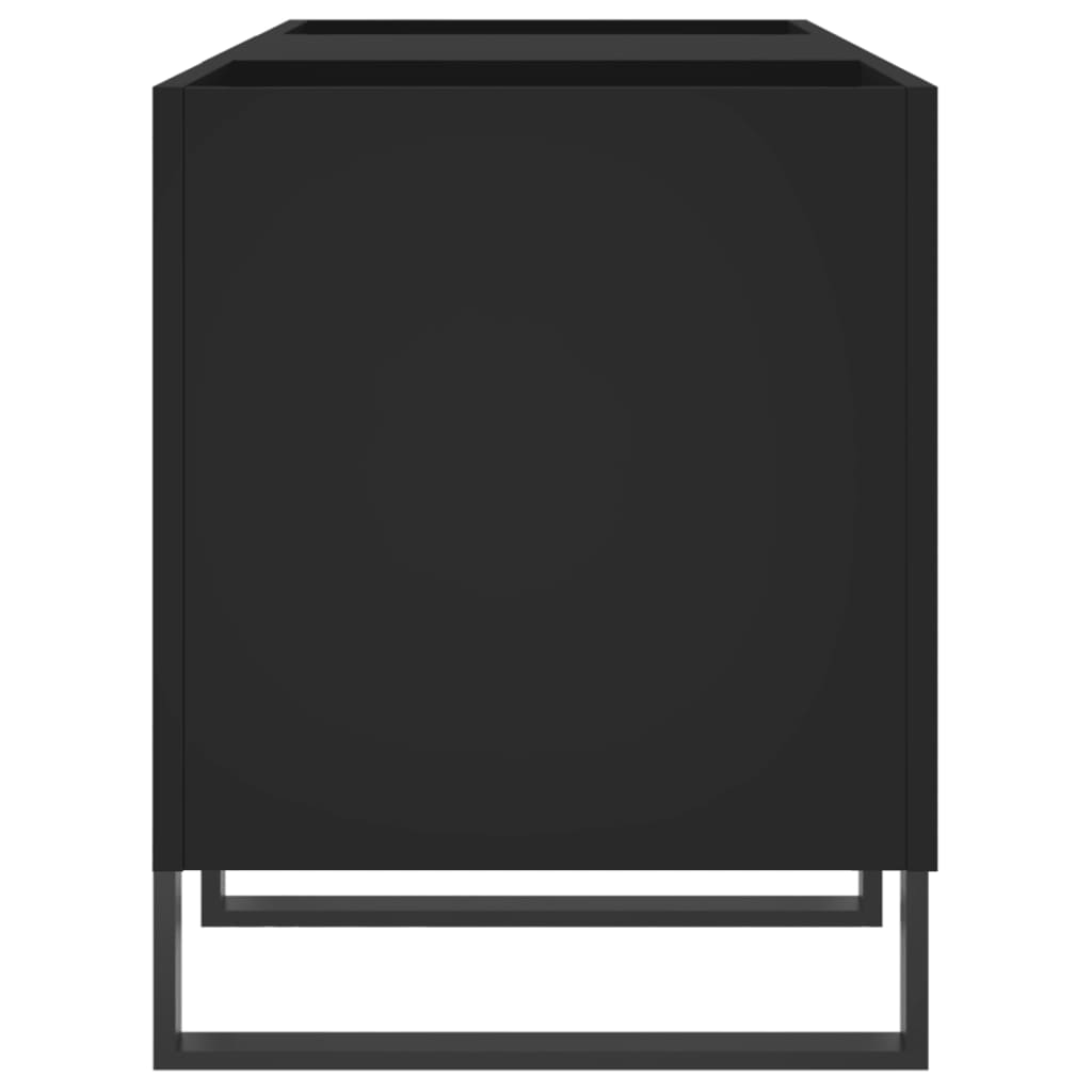Platenkast 121X38X48 Cm Bewerkt Hout Zwart