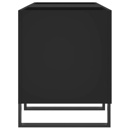 Platenkast 121X38X48 Cm Bewerkt Hout Zwart