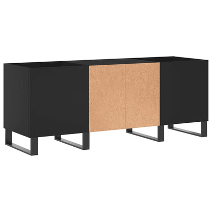 Platenkast 121X38X48 Cm Bewerkt Hout Zwart