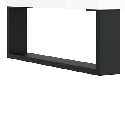 Platenkast 121X38X48 Cm Bewerkt Hout Hoogglans Wit