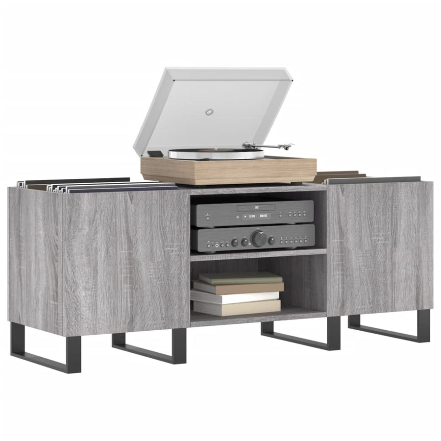 Platenkast 121X38X48 Cm Bewerkt Hout Grijs Sonoma Eikenkleurig