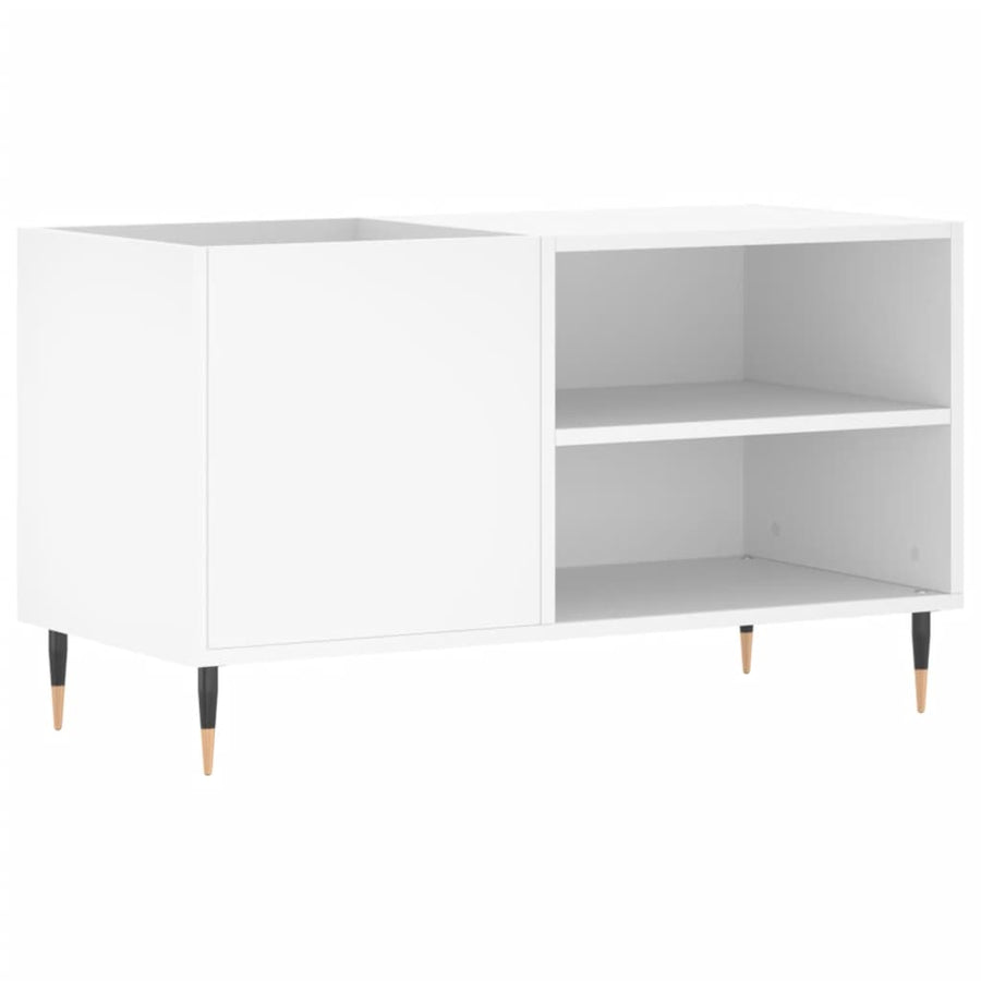 Platenkast 85X38X48 Cm Bewerkt Hout Wit 1
