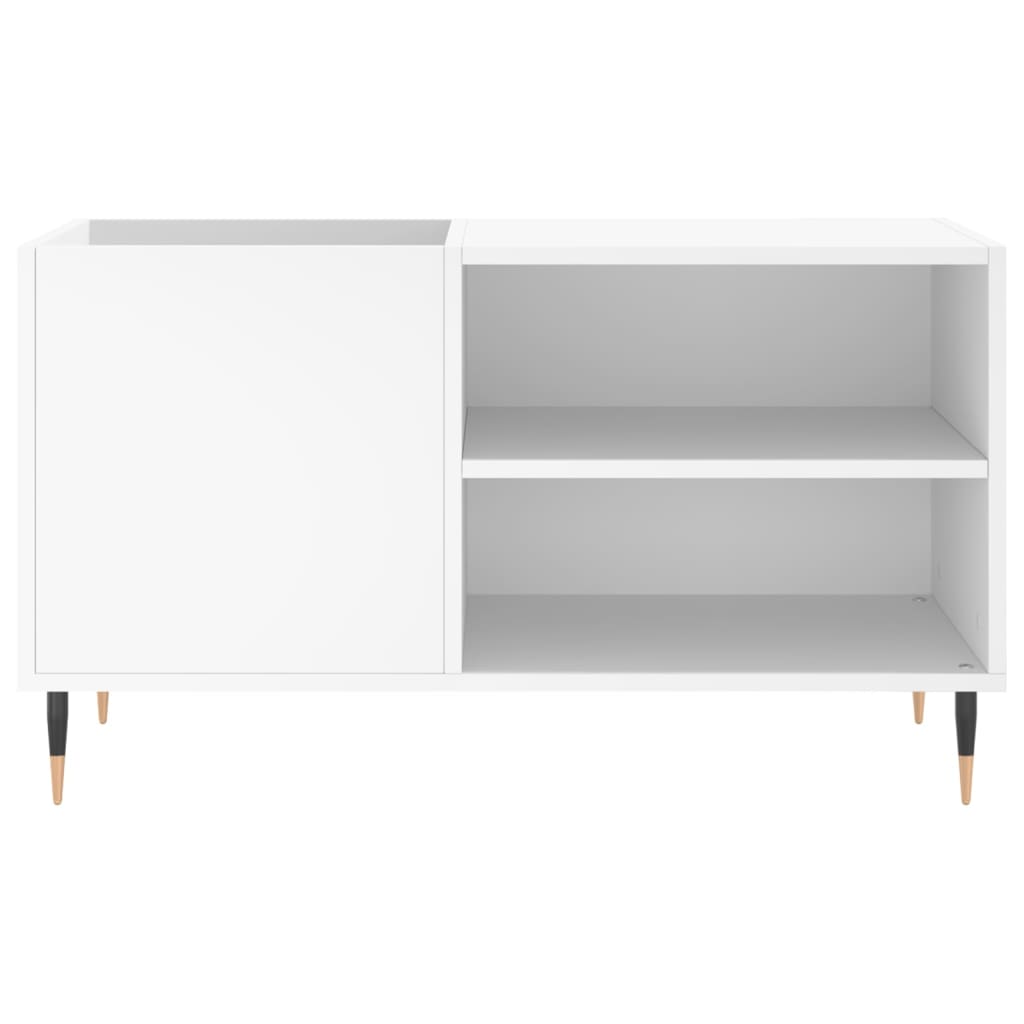 Platenkast 85X38X48 Cm Bewerkt Hout Wit 1