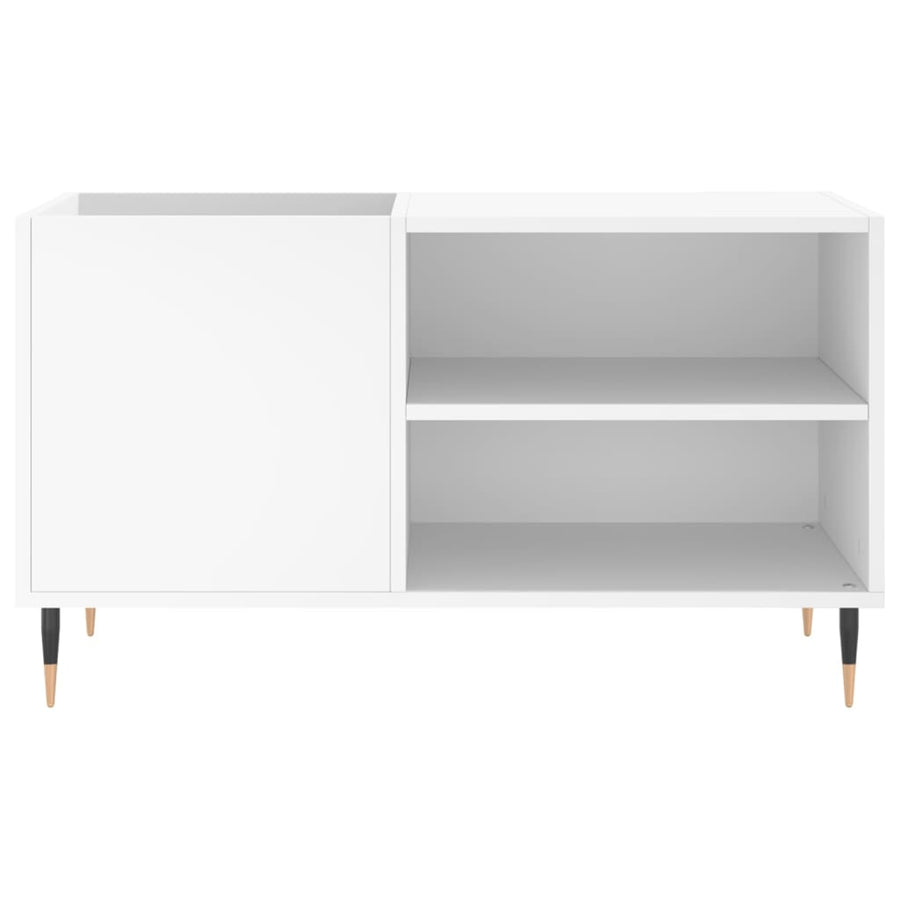Platenkast 85X38X48 Cm Bewerkt Hout Wit 1