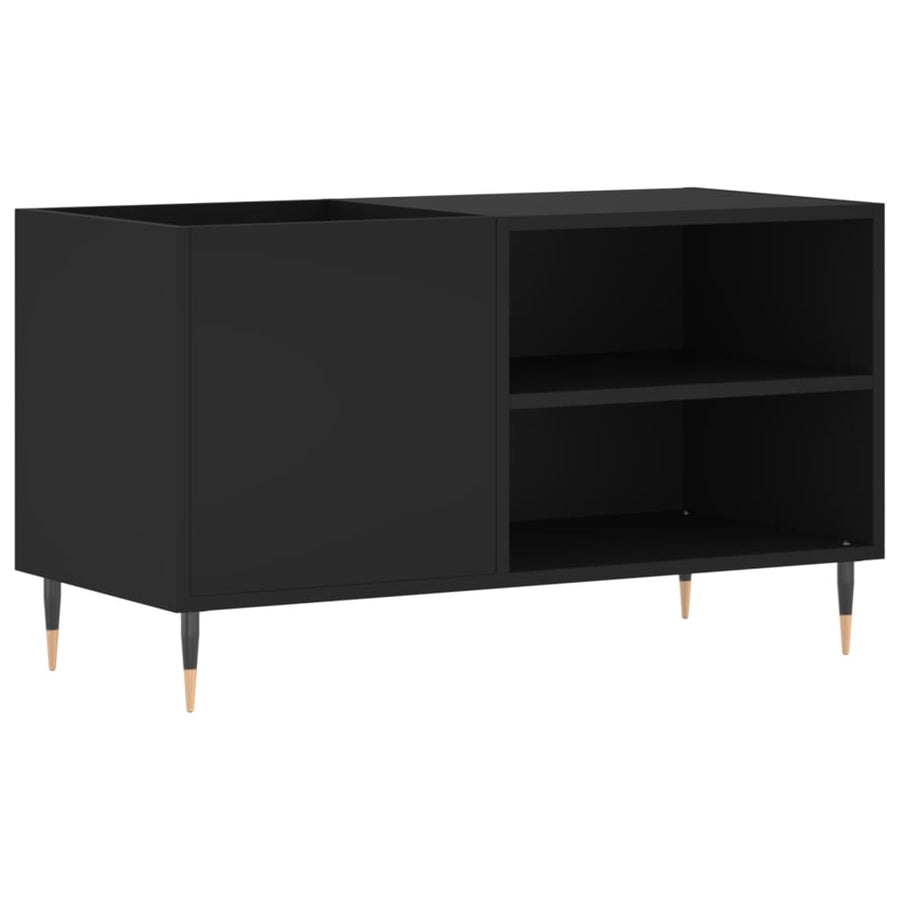 Platenkast 85X38X48 Cm Bewerkt Hout Zwart