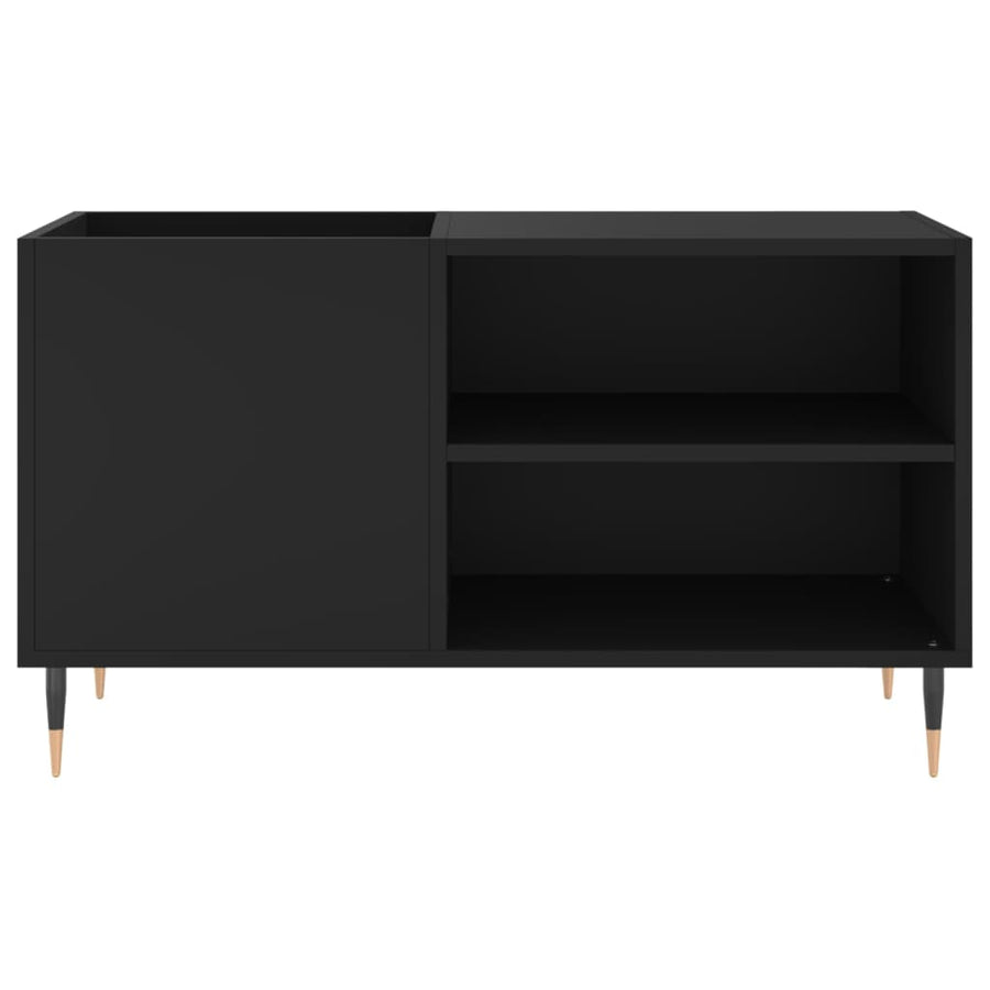 Platenkast 85X38X48 Cm Bewerkt Hout Zwart