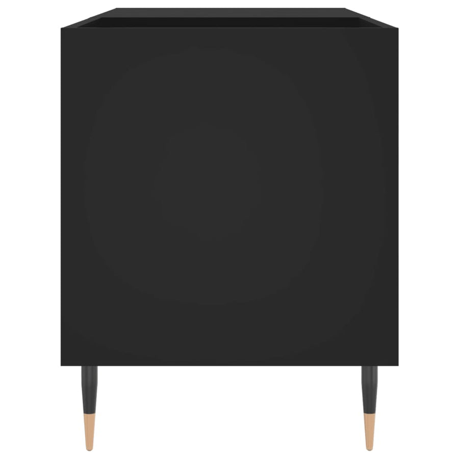 Platenkast 85X38X48 Cm Bewerkt Hout Zwart