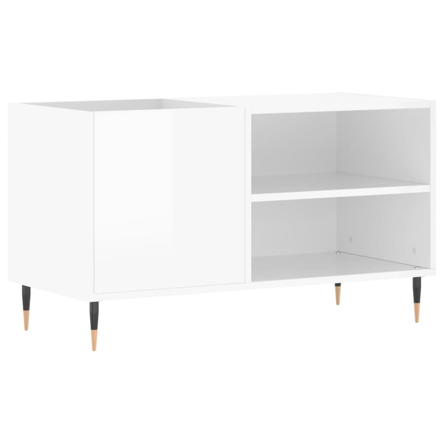Platenkast 85X38X48 Cm Bewerkt Hout 1 Hoogglans wit