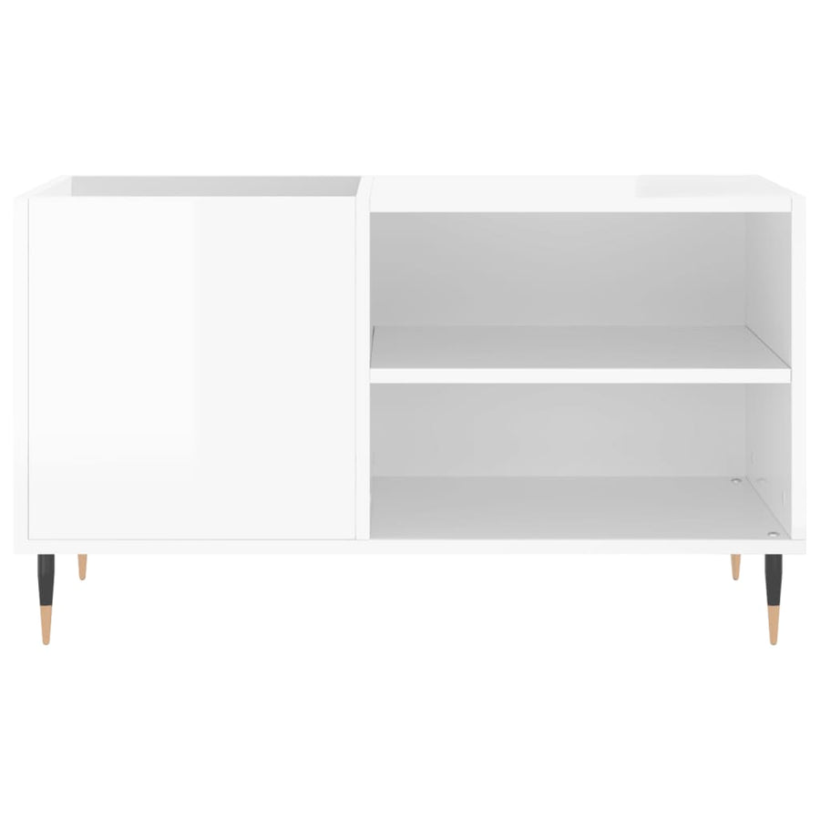 Platenkast 85X38X48 Cm Bewerkt Hout 1 Hoogglans wit