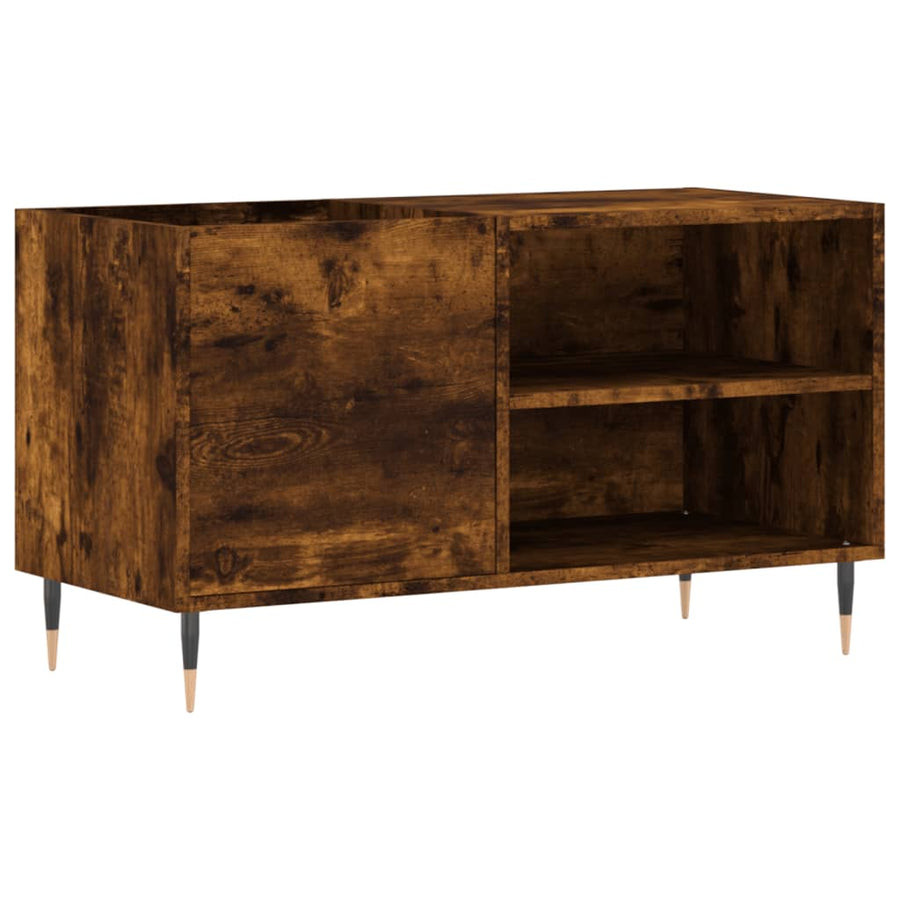 Platenkast 85X38X48 Cm Bewerkt Hout Kleurig Gerookt eiken