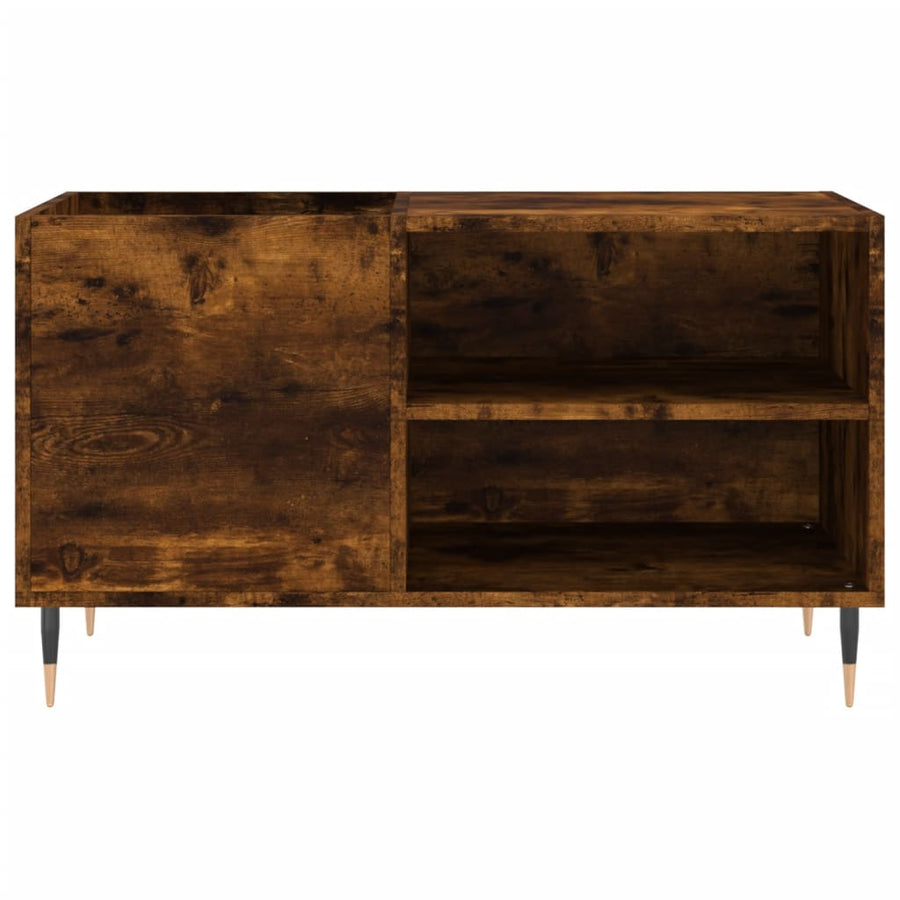Platenkast 85X38X48 Cm Bewerkt Hout Kleurig Gerookt eiken