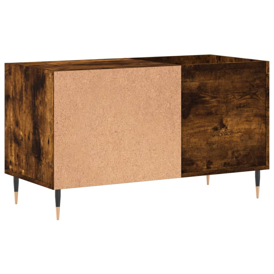 Platenkast 85X38X48 Cm Bewerkt Hout Kleurig Gerookt eiken