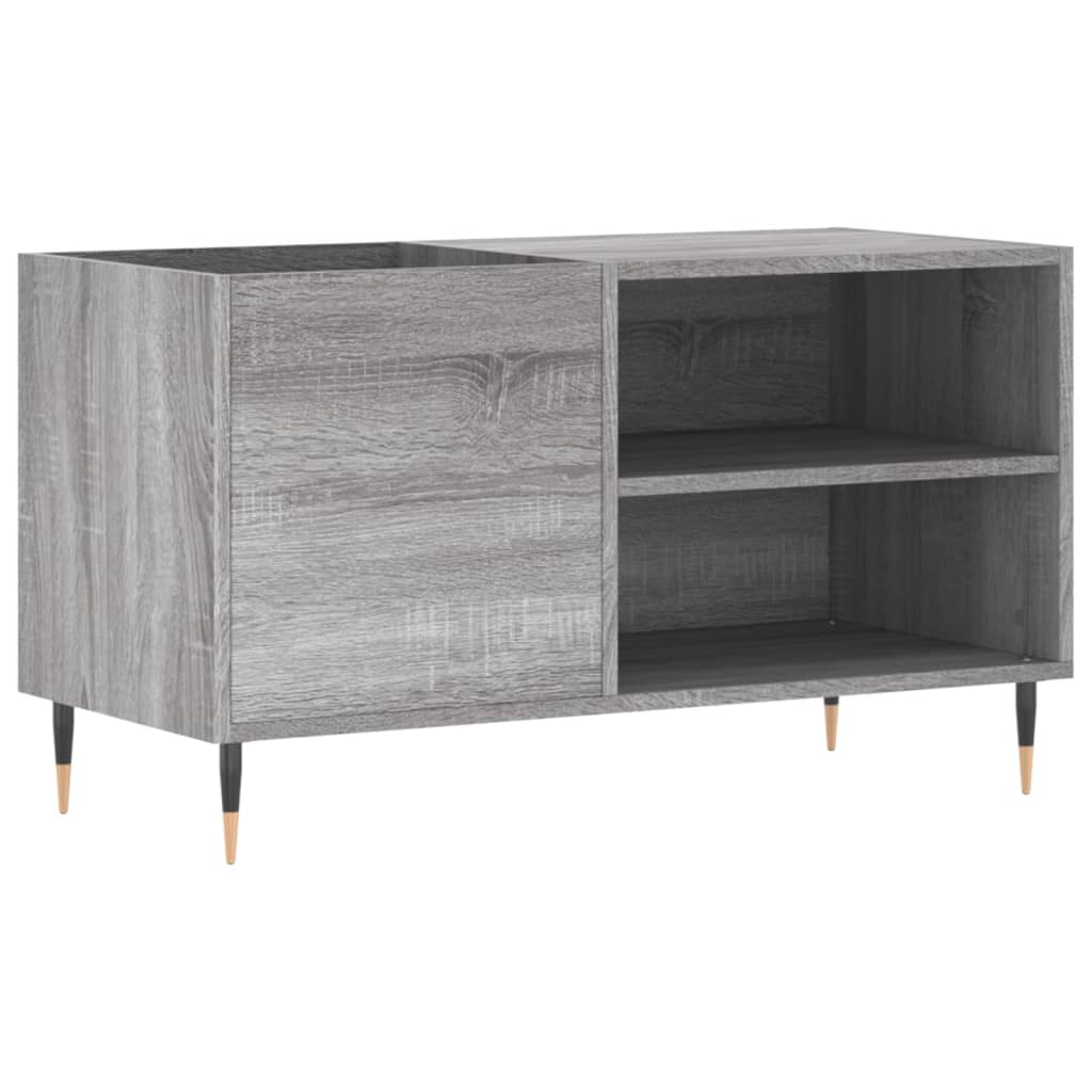 Platenkast 85X38X48 Cm Bewerkt Hout Eikenkleurig Grijs sonoma