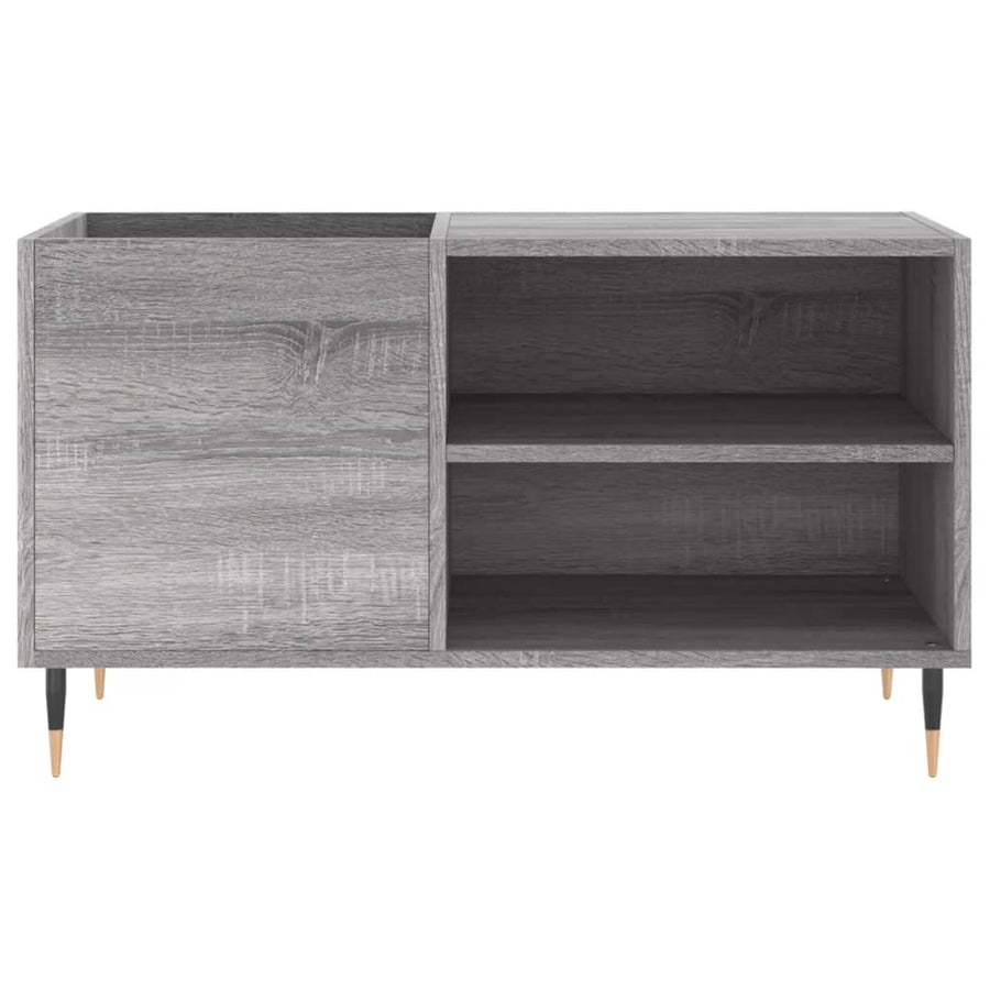 Platenkast 85X38X48 Cm Bewerkt Hout Eikenkleurig Grijs sonoma