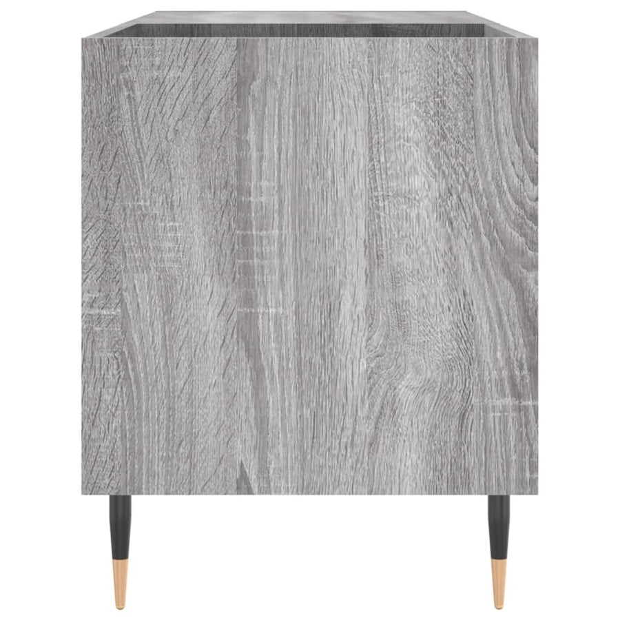 Platenkast 85X38X48 Cm Bewerkt Hout Eikenkleurig Grijs sonoma