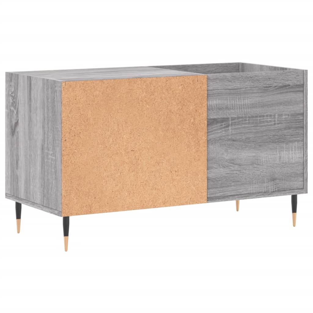 Platenkast 85X38X48 Cm Bewerkt Hout Eikenkleurig Grijs sonoma