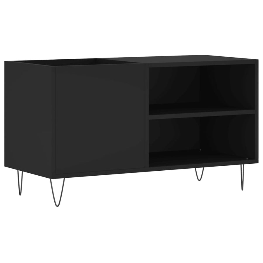 Platenkast 85X38X48 Cm Bewerkt Hout Zwart
