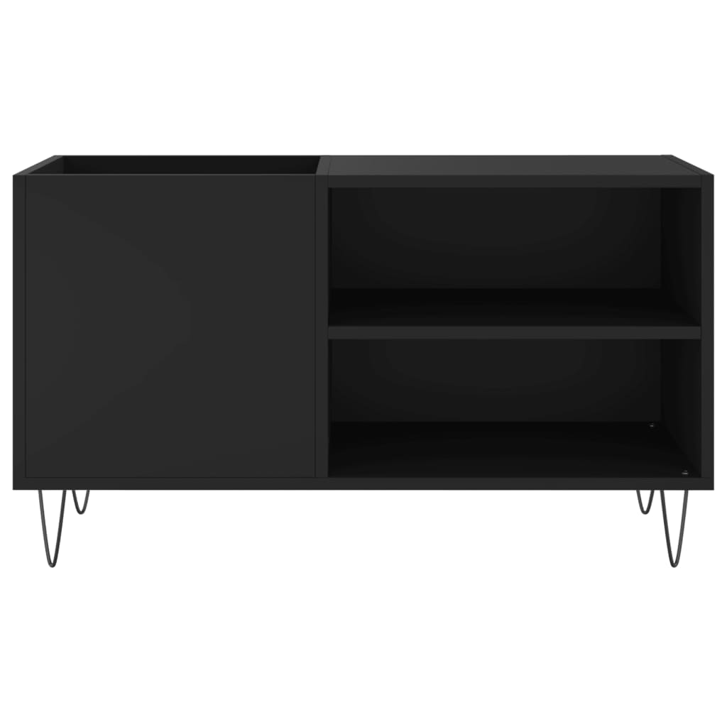 Platenkast 85X38X48 Cm Bewerkt Hout Zwart