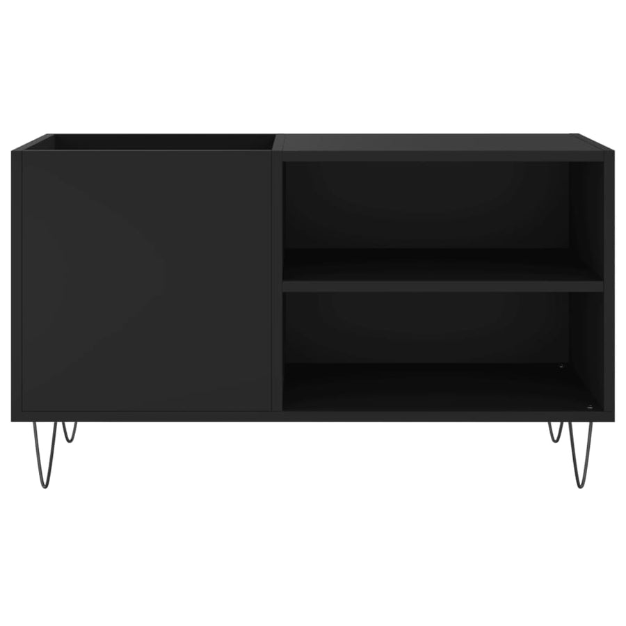 Platenkast 85X38X48 Cm Bewerkt Hout Zwart