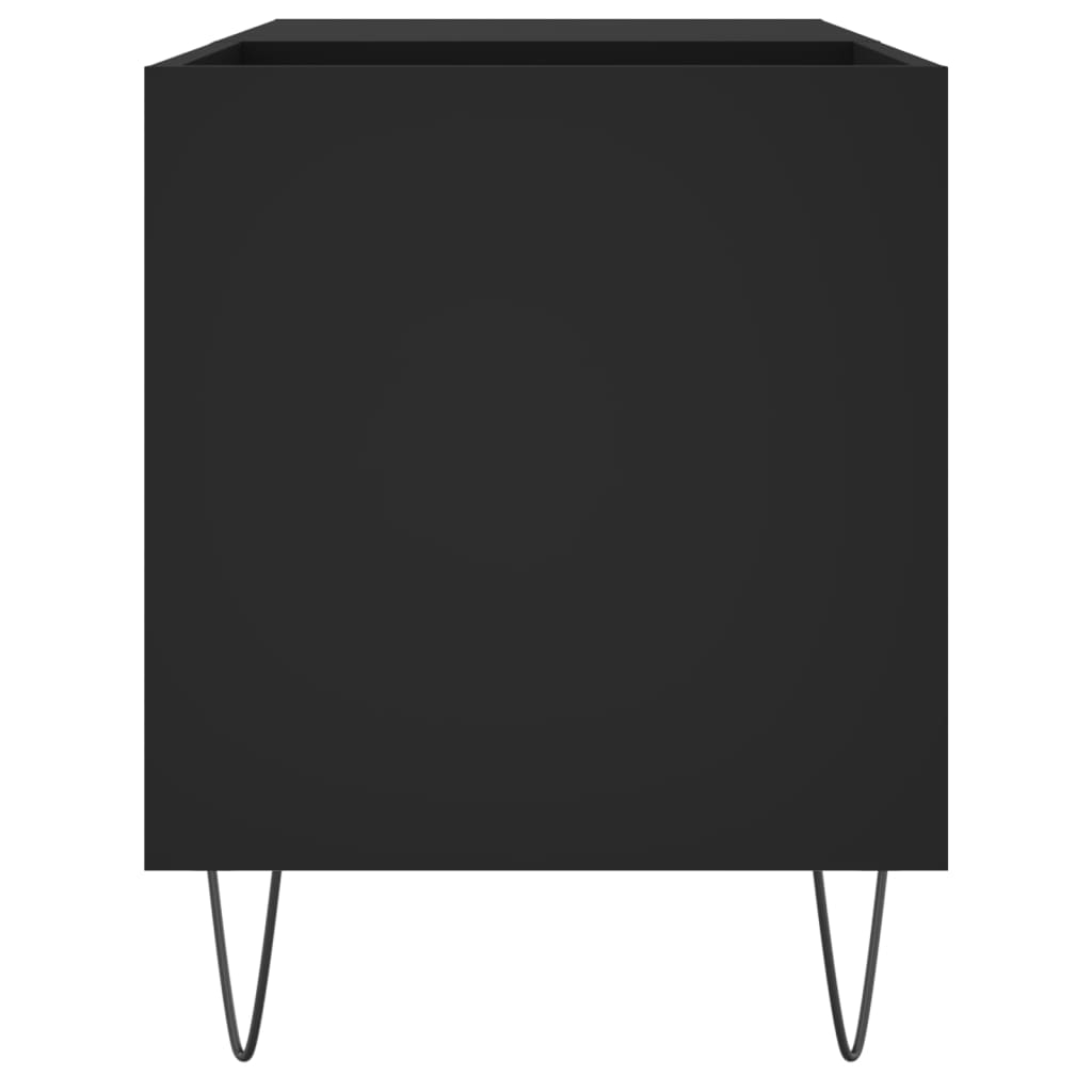 Platenkast 85X38X48 Cm Bewerkt Hout Zwart