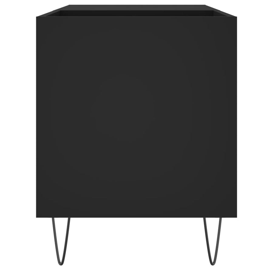 Platenkast 85X38X48 Cm Bewerkt Hout Zwart