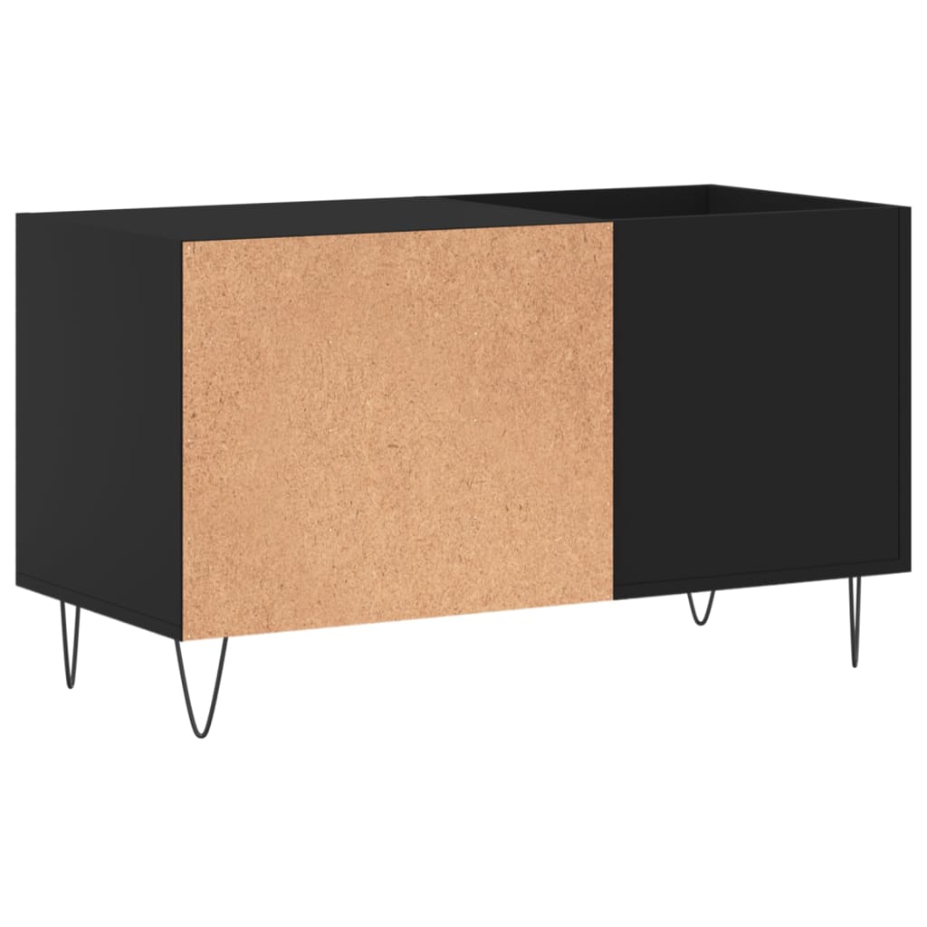 Platenkast 85X38X48 Cm Bewerkt Hout Zwart