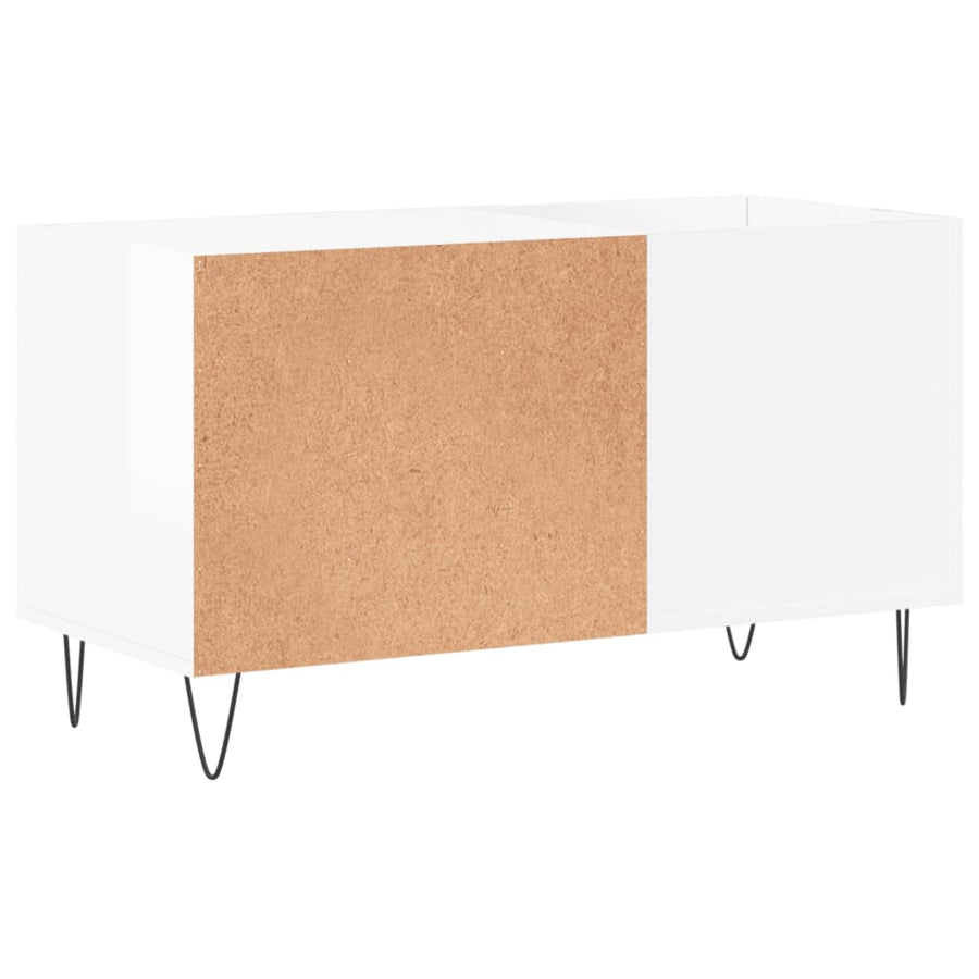 Platenkast 85X38X48 Cm Bewerkt Hout Hoogglans Wit