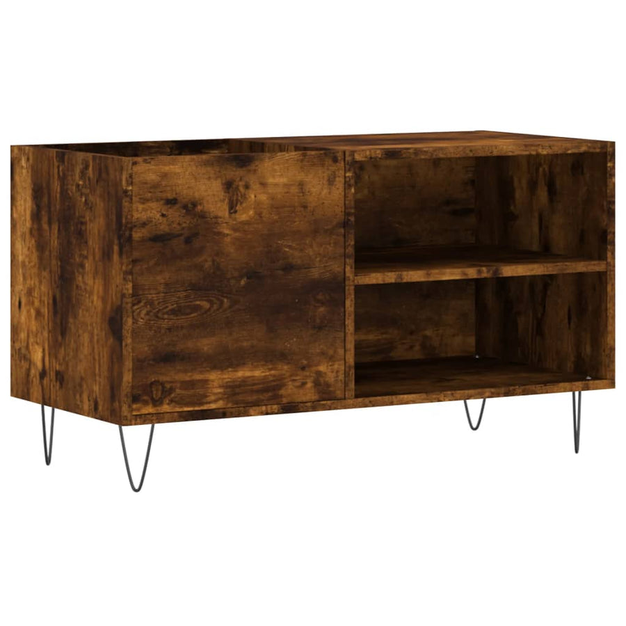 Platenkast 85X38X48 Cm Bewerkt Hout Gerookt Eikenkleurig
