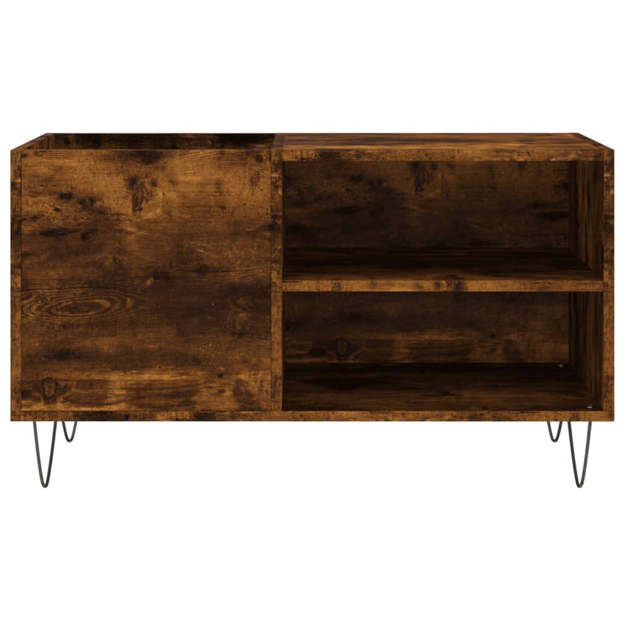 Platenkast 85X38X48 Cm Bewerkt Hout Gerookt Eikenkleurig