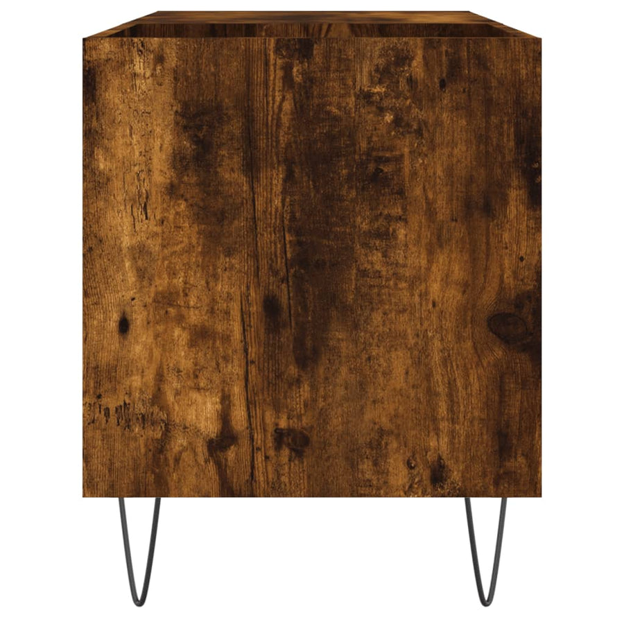 Platenkast 85X38X48 Cm Bewerkt Hout Gerookt Eikenkleurig