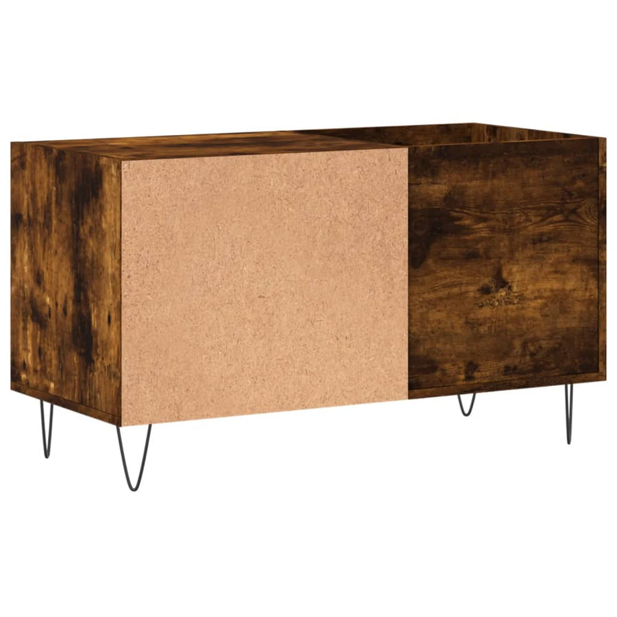 Platenkast 85X38X48 Cm Bewerkt Hout Gerookt Eikenkleurig