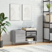 Platenkast 85x38x48 cm bewerkt hout grijs sonoma