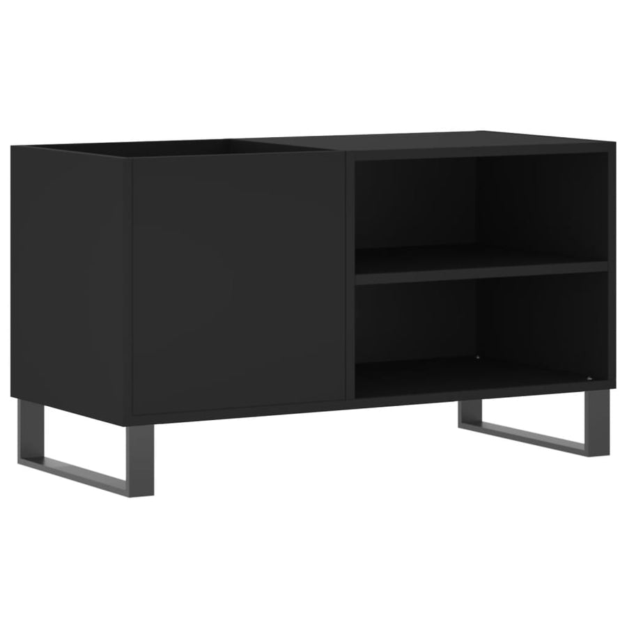 Platenkast 85X38X48 Cm Bewerkt Hout Zwart 1