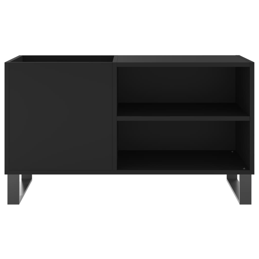 Platenkast 85X38X48 Cm Bewerkt Hout Zwart 1
