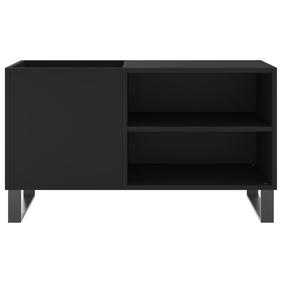 Platenkast 85X38X48 Cm Bewerkt Hout Zwart 1