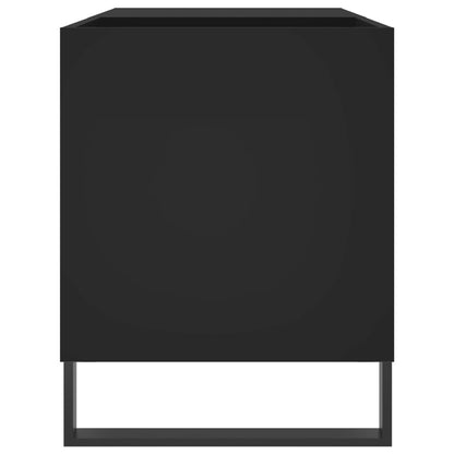 Platenkast 85X38X48 Cm Bewerkt Hout Zwart 1