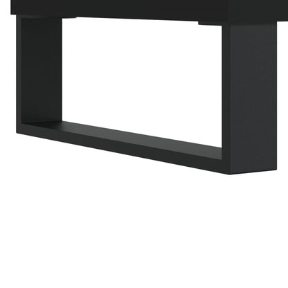 Platenkast 85X38X48 Cm Bewerkt Hout Zwart 1